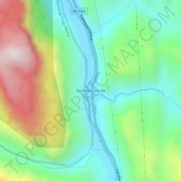 Tambillo Grande topographic map, elevation, terrain