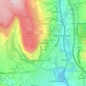 Holcombe topographic map, elevation, terrain