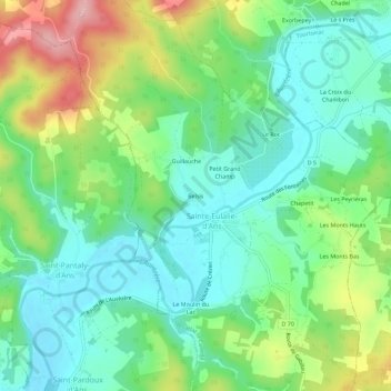 Belsis topographic map, elevation, terrain