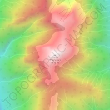 Mount Wrottesley topographic map, elevation, terrain