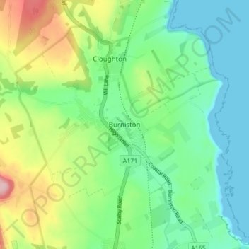 Burniston topographic map, elevation, terrain