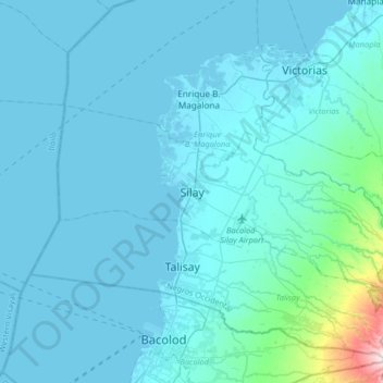 Silay topographic map, elevation, terrain
