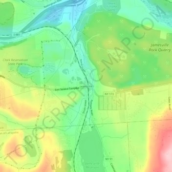 Jamesville topographic map, elevation, terrain