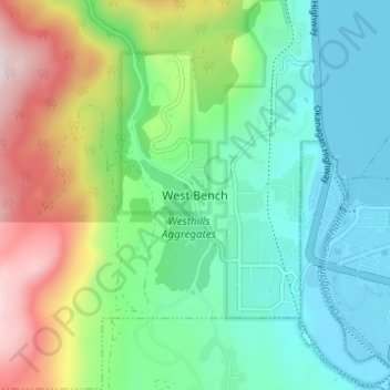 West Bench topographic map, elevation, terrain