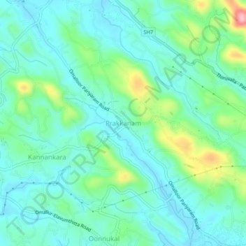 Prakkanam topographic map, elevation, terrain