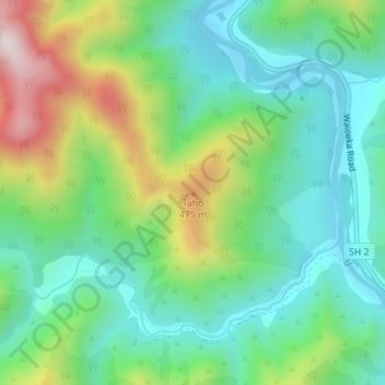 Taho topographic map, elevation, terrain