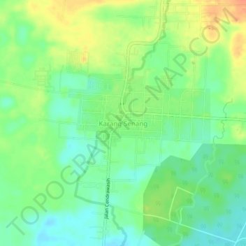 Karang Senang topographic map, elevation, terrain