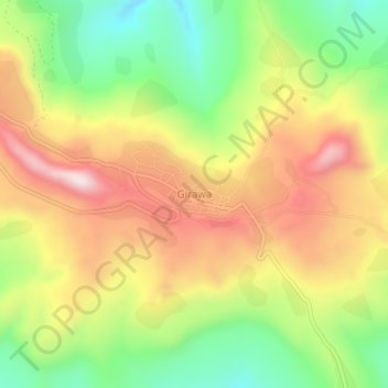 Girawa topographic map, elevation, terrain