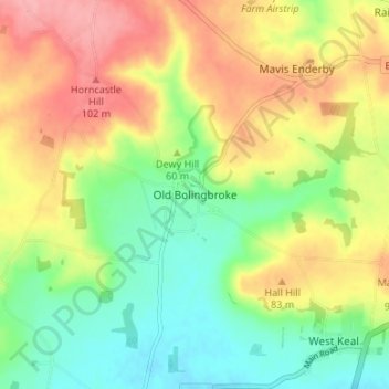 Old Bolingbroke topographic map, elevation, terrain