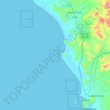 Chao topographic map, elevation, terrain