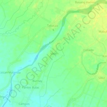 Valle topographic map, elevation, terrain