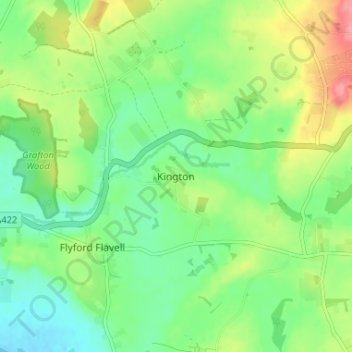 Kington topographic map, elevation, terrain