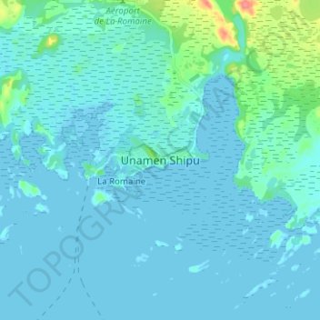 Unamen Shipu topographic map, elevation, terrain
