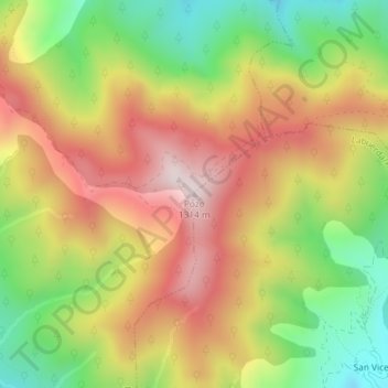 Pozo topographic map, elevation, terrain