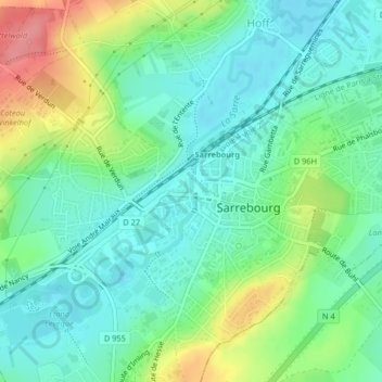 Place des Marronniers topographic map, elevation, terrain