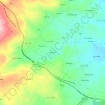Muradelle topographic map, elevation, terrain