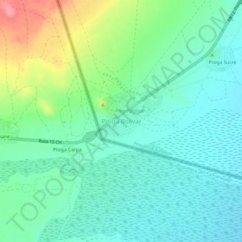 Pisiga Bolívar topographic map, elevation, terrain