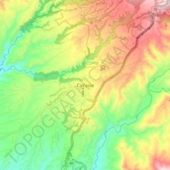 Circasia topographic map, elevation, terrain