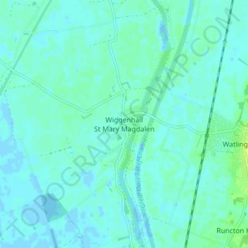 Wiggenhall St Mary Magdalen topographic map, elevation, terrain