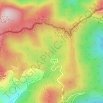 Margheria dei Boschi topographic map, elevation, terrain
