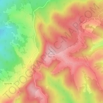 Peana topographic map, elevation, terrain