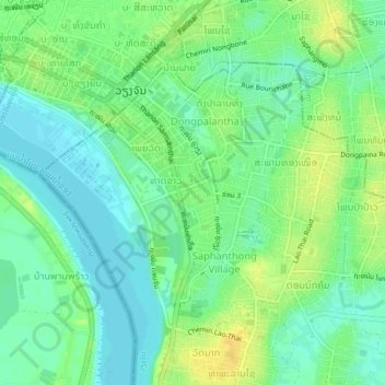 Phaxay topographic map, elevation, terrain