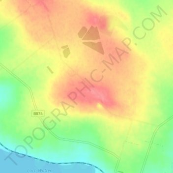 North Watten topographic map, elevation, terrain