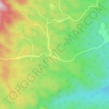 Beda topographic map, elevation, terrain