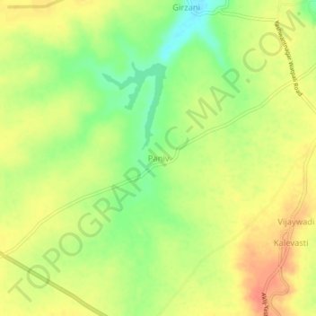 Paniv topographic map, elevation, terrain