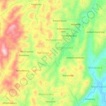 Mangarivotra topographic map, elevation, terrain
