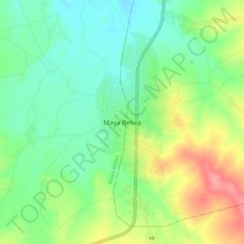 Maya Belwa topographic map, elevation, terrain