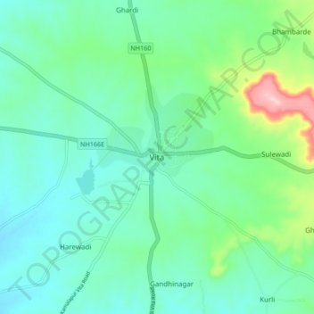 Vita topographic map, elevation, terrain