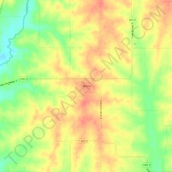 Helena topographic map, elevation, terrain