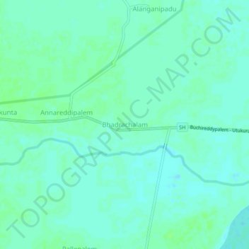 Bhadrachalam topographic map, elevation, terrain