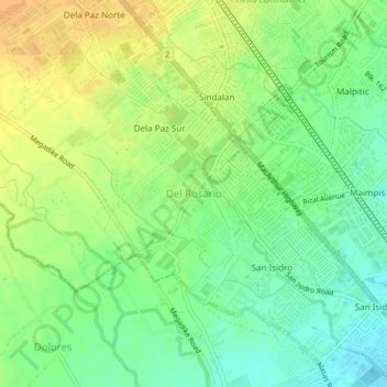 Del Rosario topographic map, elevation, terrain