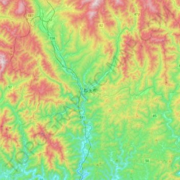 Gujō topographic map, elevation, terrain