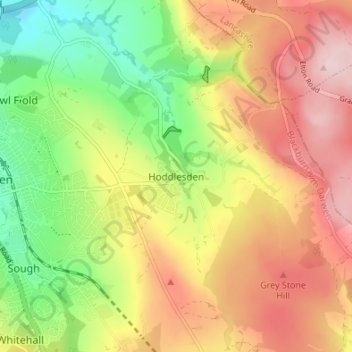Hoddlesden topographic map, elevation, terrain