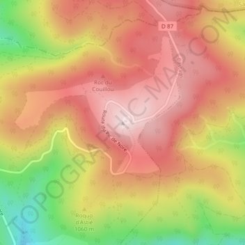 Pic de Nore topographic map, elevation, terrain