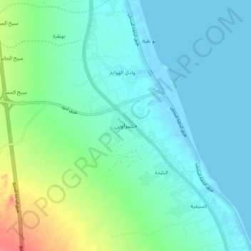 Khadhrawain topographic map, elevation, terrain