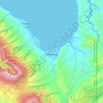 Gingoog topographic map, elevation, terrain