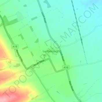 Ludborough topographic map, elevation, terrain