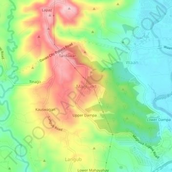 Magtuod topographic map, elevation, terrain