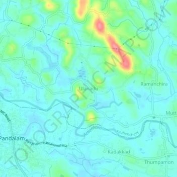 Ulanadu topographic map, elevation, terrain