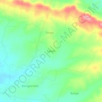 Sadah topographic map, elevation, terrain