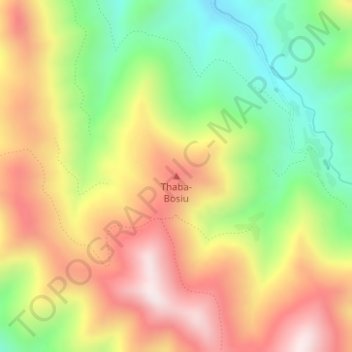 Thaba-Bosiu topographic map, elevation, terrain