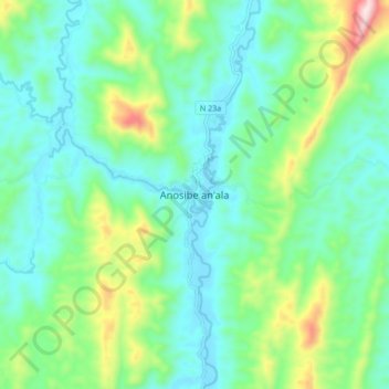 Anosibe an'ala topographic map, elevation, terrain