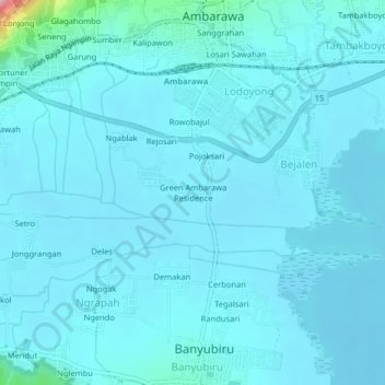 Green Ambarawa Residence topographic map, elevation, terrain
