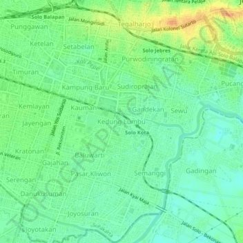 Kedung Lumbu topographic map, elevation, terrain