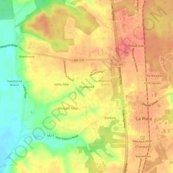 Quailwood topographic map, elevation, terrain