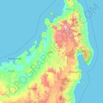Sofia topographic map, elevation, terrain
